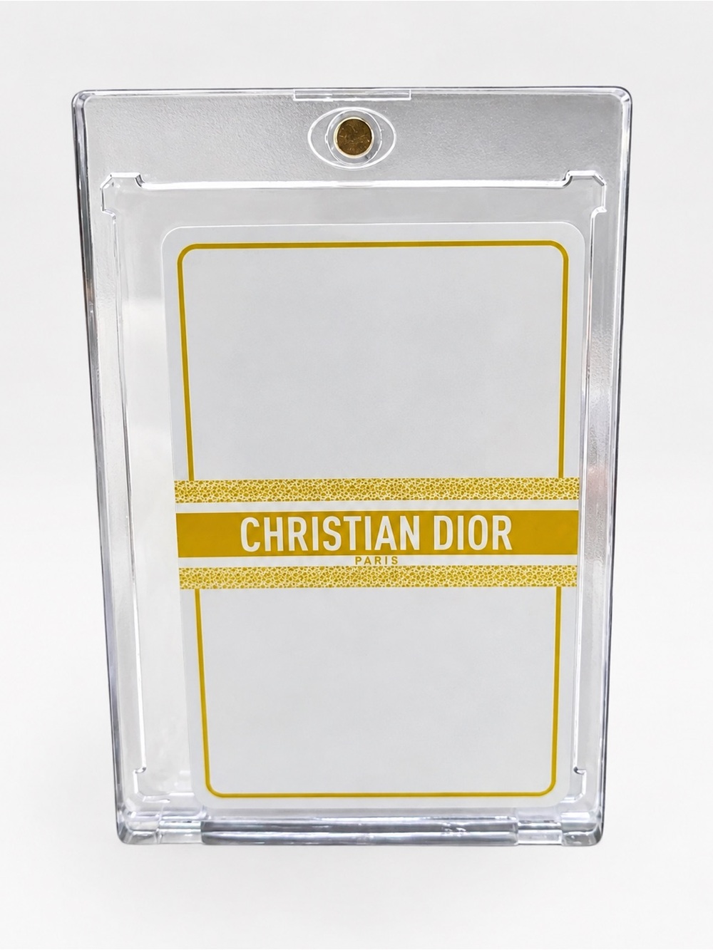 Christian Dior 6 of Spades Yellow Acrylic Playing Card in Case New